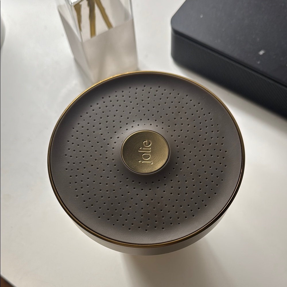 Jolie Gray and gold filtered shower head